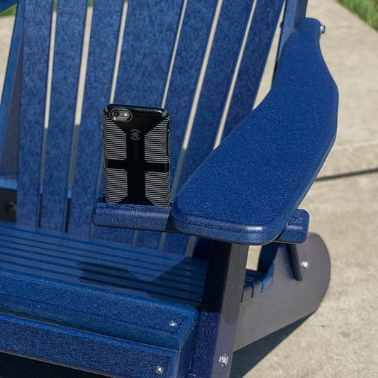 Furniture Barn USA Poly Folding Adirondack Chair with Smart Phone Holder, Patriot Blue