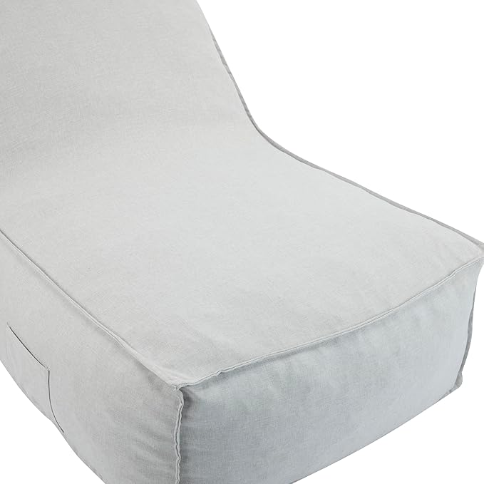 Christopher Knight Home Venny Bean Bag Chair, Fabric Bean Bag Chairs for Adults and Kids, Comfy Reading Chair, Lounge Sofa with Armrest, Indoor/Outdoor Spaces Memory Foam Bean Bag Chair, Light Gray