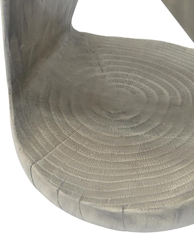 Outdoor Side Table Concrete End Table Patio Small Coffee Tables,Faux Wood Garden Stool Plant Stand for Porch, Backyard Patio Silver-Wood-Texture