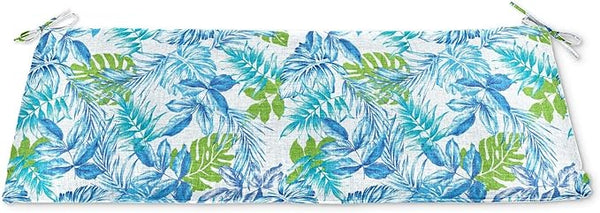 BrylaneHome Bench Cushion - 48" L x 18" W x 3" H - Patio & Outdoor - Water, Stain & Fade Resistant - Blue Fern - Photo 1
