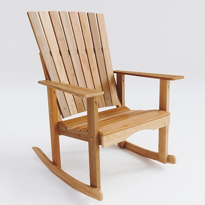 Eden Cedar Rocking Chair in Natural Stain - Outdoor Rocking Chair Amish Crafted from Solid Cedar Wood for Porch or Patio