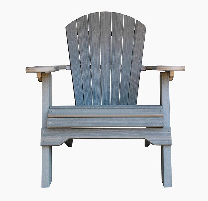 Deluxe Folding Poly Adirondack Folding Chair (Coastal Gray)