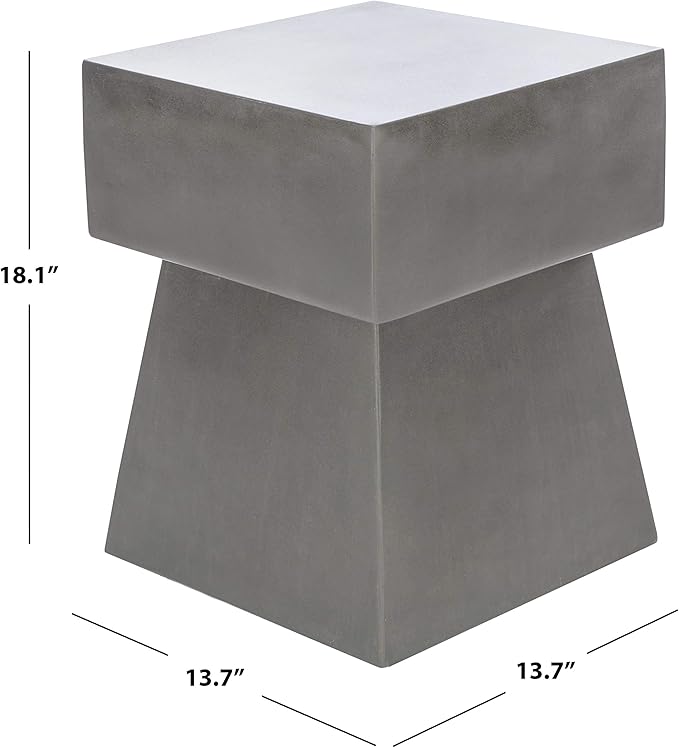 SAFAVIEH Outdoor Collection Zen Mushroom Modern Dark Grey Concrete Accent Table (Fully Assembled)