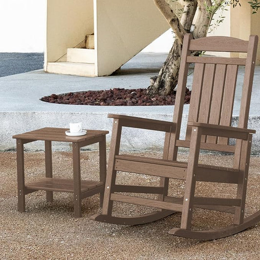 KINGYES Double Side Table, Adirondack End Table- Brown