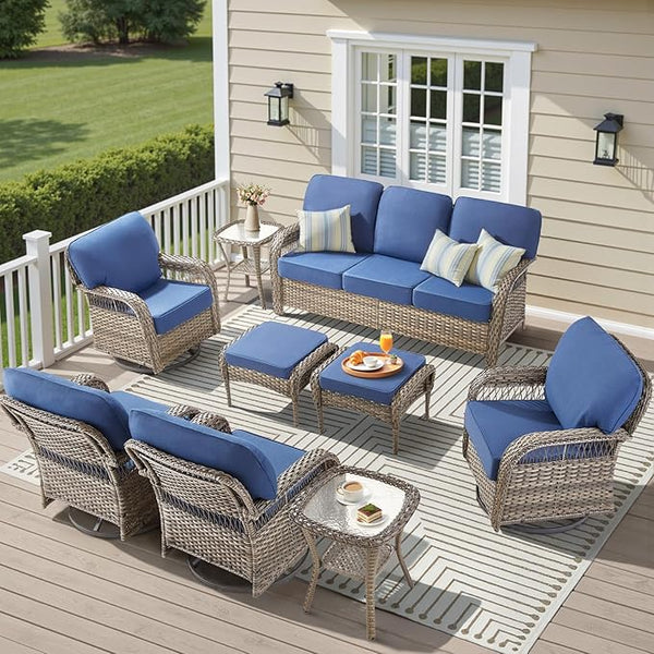 9 Pieces Outdoor Furniture Set - Photo 1