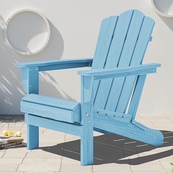 KINGYES Folding HDPE Adirondack Chairs