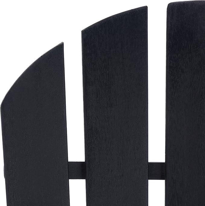 SAFAVIEH Outdoor Collection Brizio Black Slatted Adirondack Rocking Chair