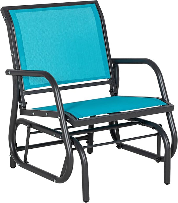 Outsunny Porch Glider, Metal Frame Swing Glider Chair with Breathable Mesh Fabric - Photo 1