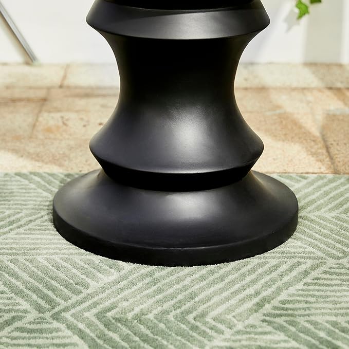 Giltzhome Antique Decorative Garden Stool Set of 2, 18.25" H Heavy Duty Chess Pedestal Accent Table, Side Table, Plant Stand for Garden Patio Lawn Home Indoor Outdoor, Black