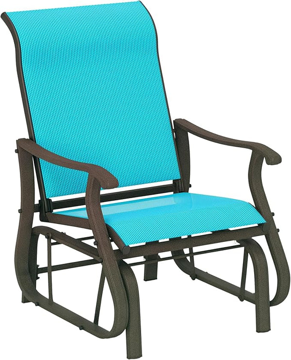 Outsunny Outdoor Glider Chair, Gliders for Outside Patio with Steel Frame and Mesh Fabric for Backyard, Garden - Photo 1