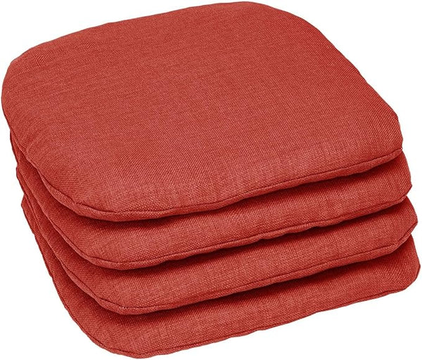 BrylaneHome Indoor/Outdoor Chair Pads (Set of 4) - 16" L x 15.6" W - Water, Stain & Fade Resistant - Geranium - Photo 1