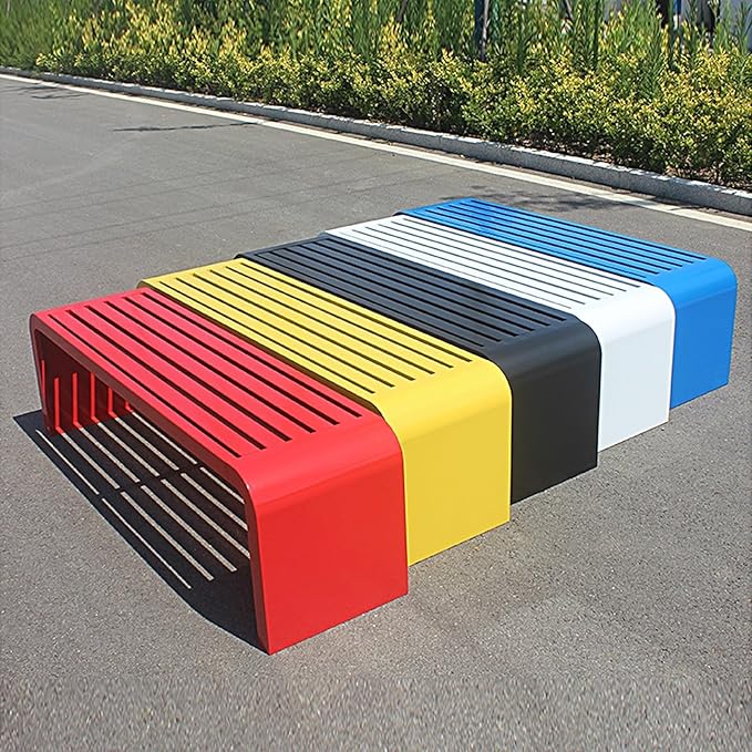 Outdoor Patio Garden Bench, Metal Garden Benches, All-Weather Outdoor Park Bench, for Garden, Balcony, Dining, Porch, Park, Outside, Load Capacity 880lbs(White,100cm/393in)