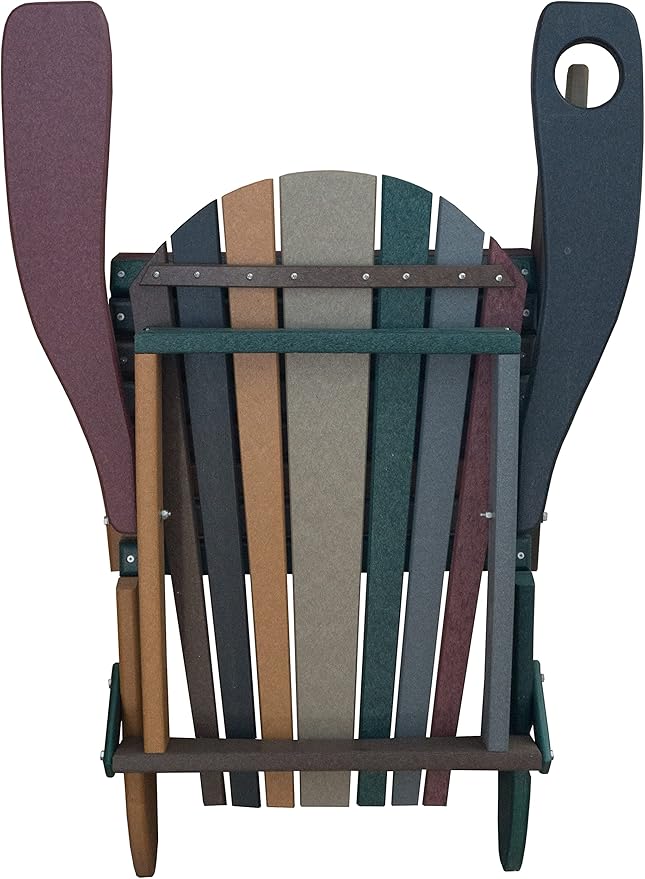 Furniture Barn USA Poly Folding Adirondack Chair, Striped Earth Tone