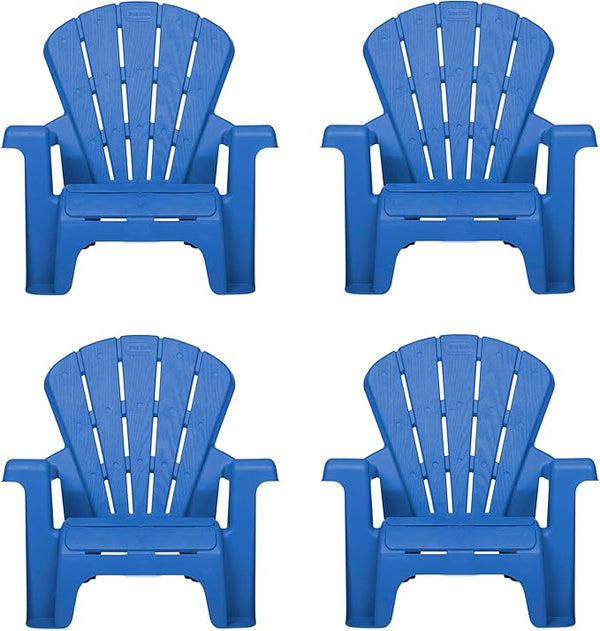 Little Tikes Kids Garden Chair 4 Pack in Blue, Outdoor Toddler Activity Adirondack Chairs for Picnic, Garden, Patio - Photo 1