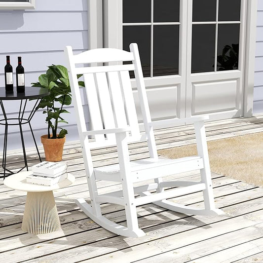 WestinTrends Malibu Outdoor/Patio Rocking Chair, White