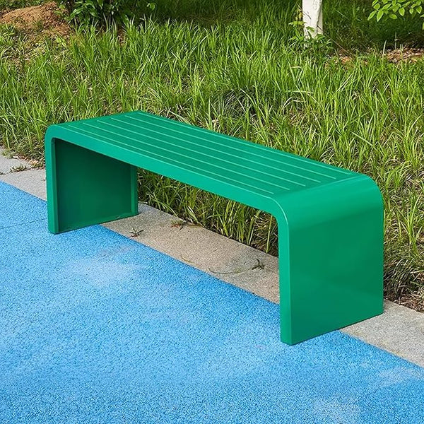Outdoor Bench Weatherproof, Stainless Steel Metal Garden Bench, Anti-Rust Patio Park Bench for Front Porch, Yard, Lawn, Deck(Green,180cm/71in)