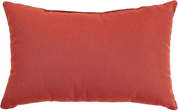 BrylaneHome Lumbar Pillow - 20" L x 13" W - Patio & Outdoor - Water, Stain & Fade Resistant - Geranium - Photo 1