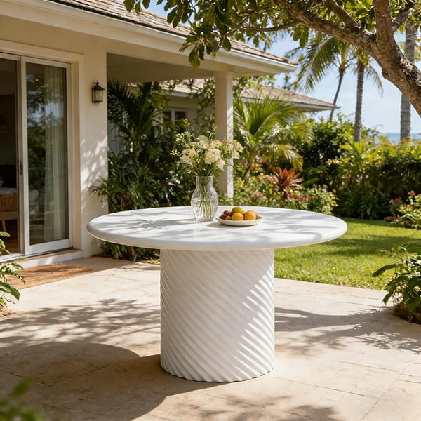 Christopher Knight Home Modern Roski 43" Round Outdoor Dining Table, Modern Patio Dining Table for 4 - Photo 1