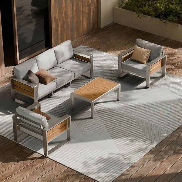 ZANDOR Aluminum Outdoor Patio Conversation Furniture Set - Photo 1