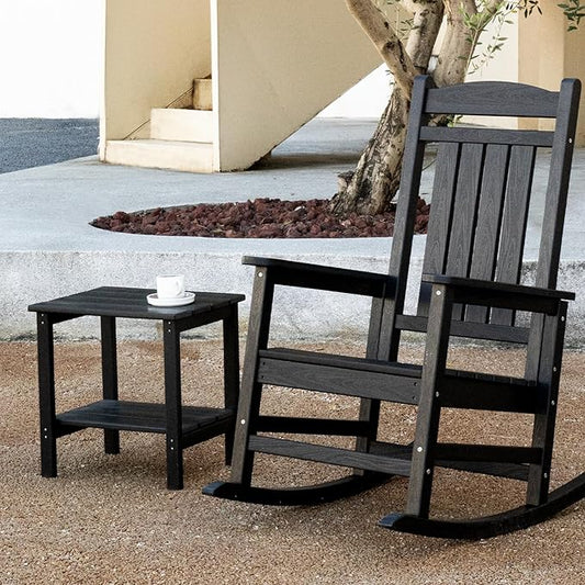 KINGYES Double Side Table, Adirondack End Table- Black