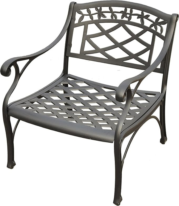 Crosley Furniture Sedona Outdoor Chair, Cast Aluminum Patio Chairs for Conversation, Porch, Deck, Balcony, Black - Photo 1
