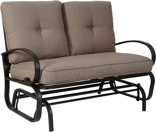 Kozyard Cozy Patio Glider Bench - Outdoor Rocking Loveseat with Sturdy Frame and Cushioned Seats for Patio - Photo 1