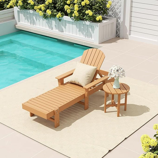 WestinTrends Dylan 2 Piece Adirondack Reclining Chaise Lounge with Arms Teak