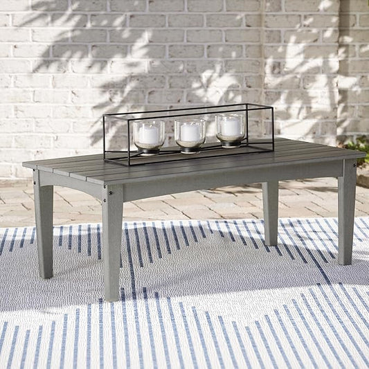 Signature Design by Ashley Visola Outdoor HDPE Patio Cocktail Table, Gray