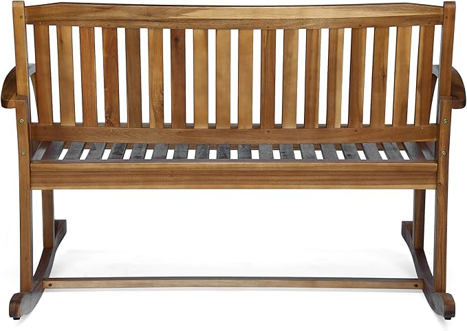Christopher Knight Home Dexter Patio Glider | Acacia Wood Finish, Natural Stain