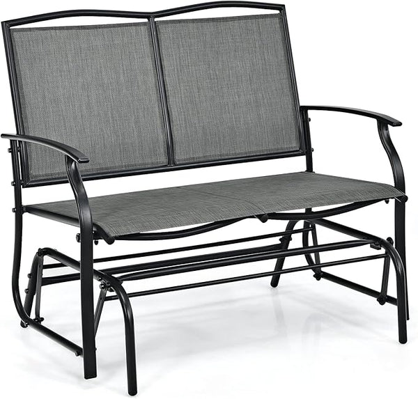 Giantex Patio Glider Benches for Outside, Swing Glider Chair with Steel Frame, 400 LBS Capacity, Patio Swing Rocker - Photo 1