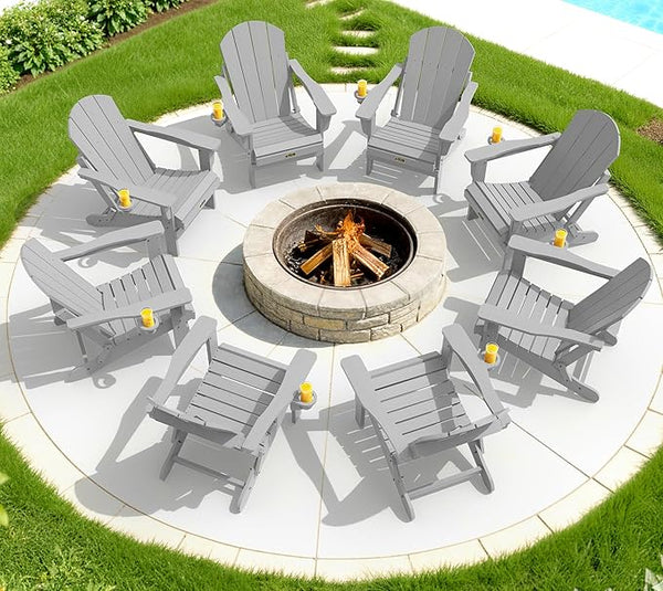 SERWALL Folding Adirondack Chair Set of 8 - Photo 1