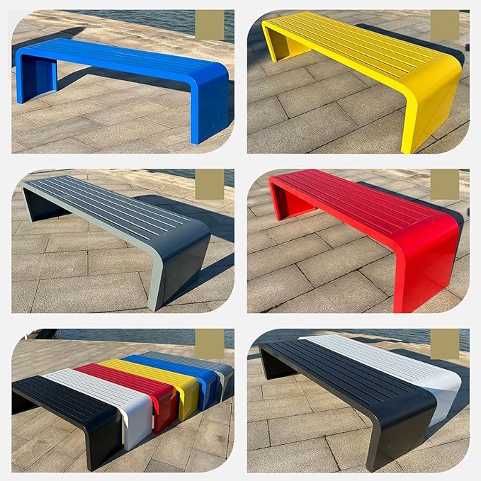2-Person Garden Bench, Suit for Garden, Porch and Park, Outdoor Garden Benches, 2-Person Park Bench, Metal Park Bench for Outside(Sky Blue,47.2x15.7x17.7in(LxWxH))
