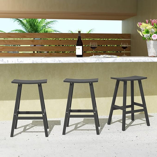 WestinTrends Malibu Malibu 29 Inch High Backless Seat Bar Stools (Set of 3), Gray