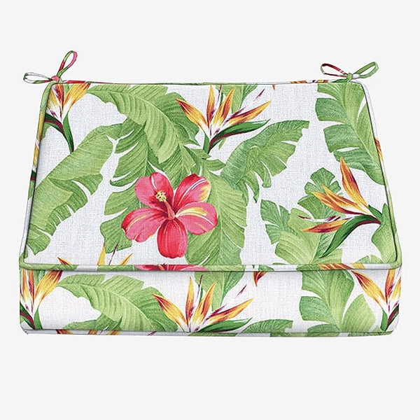 BrylaneHome Extra-Thick Seat Cushion - 23”L x 22”W x 5.5”H - Patio & Outdoor - Water, Stain & Fade Resistant - Hibiscus - Photo 1