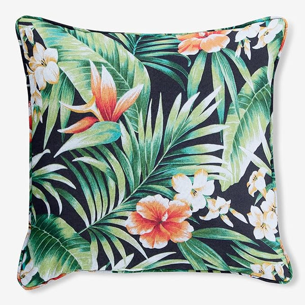BrylaneHome 20" Square Throw Pillow - Patio & Outdoor - Water, Stain & Fade Resistant - Cypress Midnight - Photo 1
