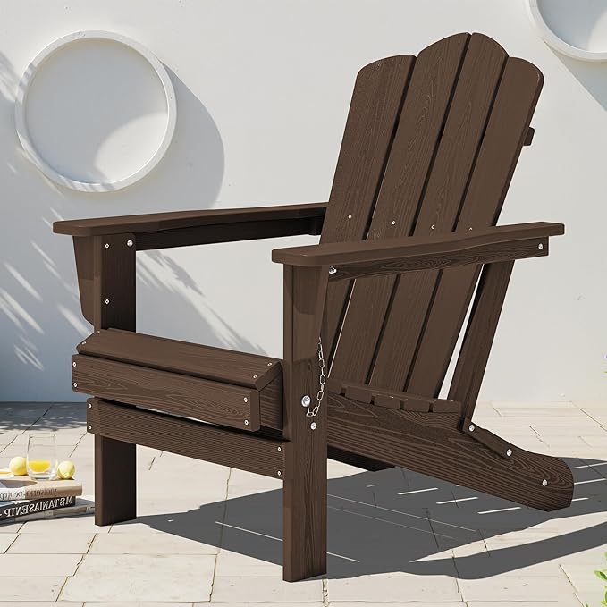 KINGYES Folding HDPE Adirondack Chairs
