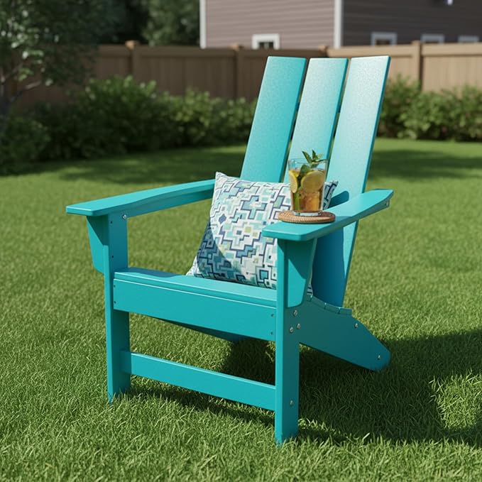 Shine Company Coastal Modern All-Weather Adirondack Chair, Aruba