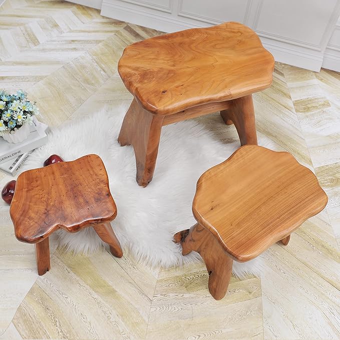 Natural Shape Solid Wood Stump Stool 20"x13"x18" Cedar Root End Table Rustic Plant Stand Live Edge Coffee Side Table Vintage Sit Foot Stool Living Room Bedroom Accent Outdoor Garden