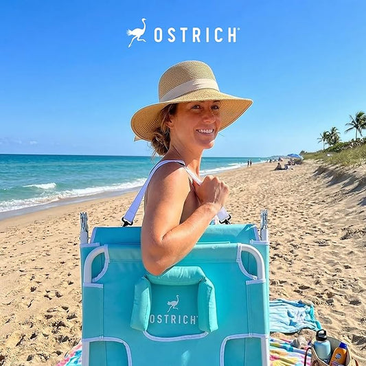 Ostrich the Original Chaise 72 x 22 Inch Lounge Portable Reclining Lounger, Outdoor Patio, Beach, Lawn, Camping, or Pool Tanning Chair, Aqua