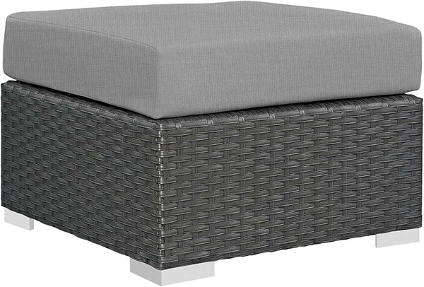 Modway EEI-1855-CHC-GRY Sojourn Outdoor Patio Sunbrella Ottoman in Canvas Gray - Photo 1