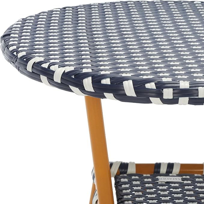 SAFAVIEH Outdoor Collection California Navy/White Bistro Table (Fully Assembled)