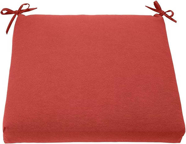 BrylaneHome Chair Cushion with Ties - 18.75" L x 18" W - Patio & Outdoor - Water, Stain & Fade Resistant - Geranium - Photo 1