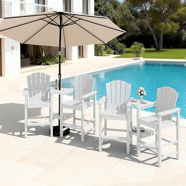 KINGYES Tall Adirondack Chair Set of 4 with 9FT Umbrella - Photo 1