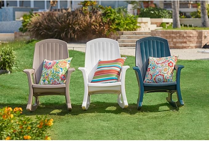 BrylaneHome Oversized 600 Lbs. Weight Capacity Resin Rocker - Taupe