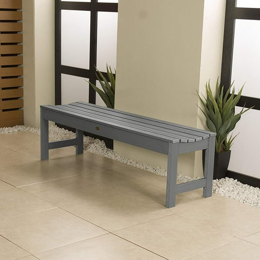highwood Lehigh Picnic Garden Bench, 5 feet, Coastal Teak