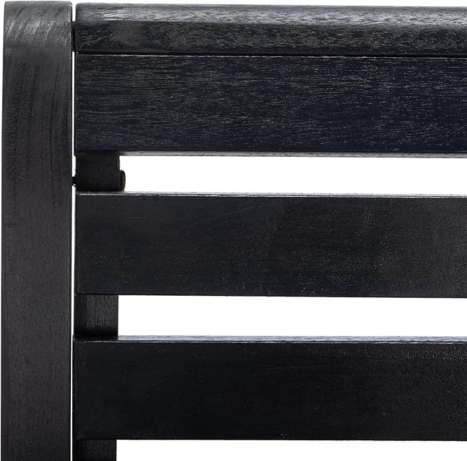 SAFAVIEH Outdoor Collection Sonora Black Slatted Rocking Chair