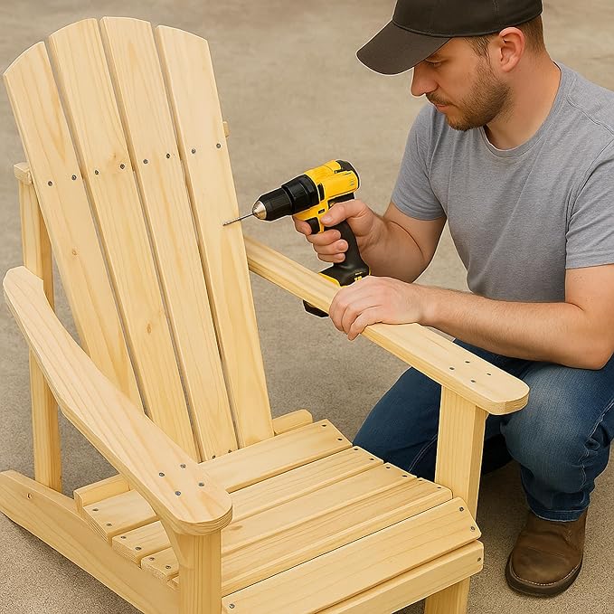 ROCKLER Full-Size Adirondack Chair Templates Hardware – Durable Stainless Steel Wood Turning Kits – Easy-to-Use Home Renovation Tools for Building Classic Adirondack Chair