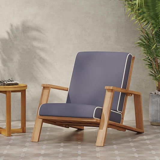 Christopher Knight Home Paloma Outdoor Club Chair with Cushion - Acacia Wood - Teak/Dark Gray