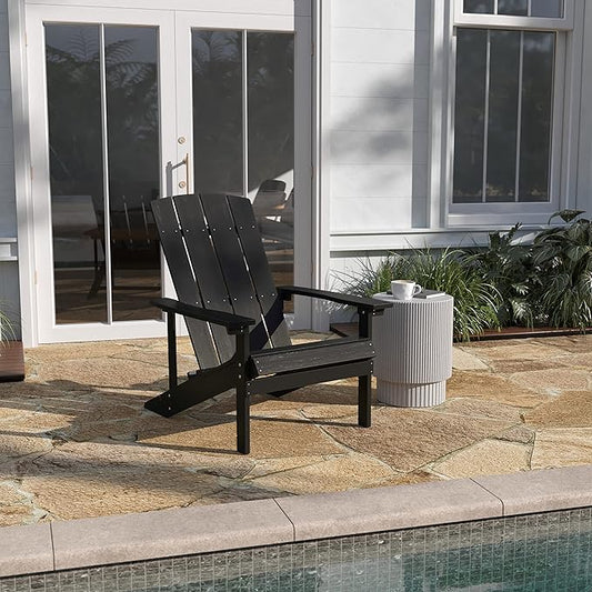 Taylor & Logan Charlestown All-Weather Poly Resin Wood Adirondack Chair in Slate Gray