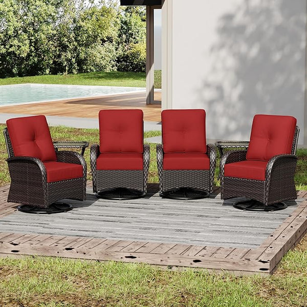 Joyside Wicker Patio Furniture Set, 6 Piece Outdoor Furniture Set with Thickened Cushions, High Back, Deep Seating - Photo 1
